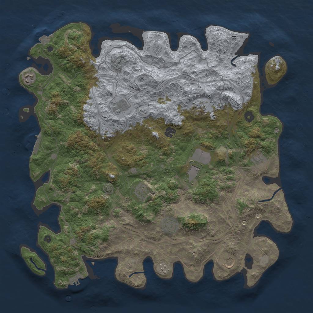 Rust Map: Procedural Map, Size: 4500, Seed: 2097478972, 18 Monuments