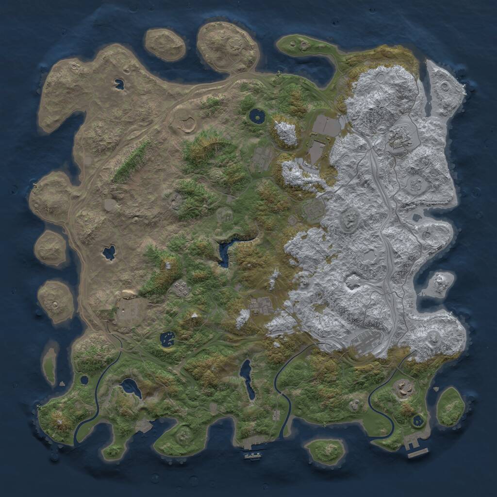Rust Map: Procedural Map, Size: 4800, Seed: 1352099599, 17 Monuments