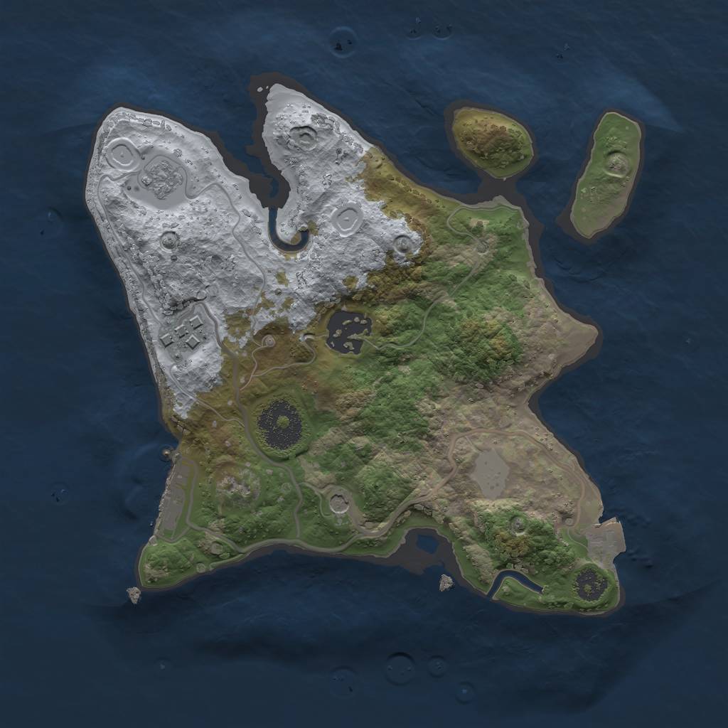 Rust Map: Procedural Map, Size: 2400, Seed: 495411109, 8 Monuments