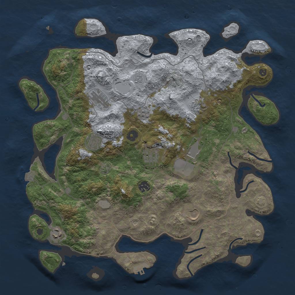 Rust Map: Procedural Map, Size: 4000, Seed: 311826771, 16 Monuments