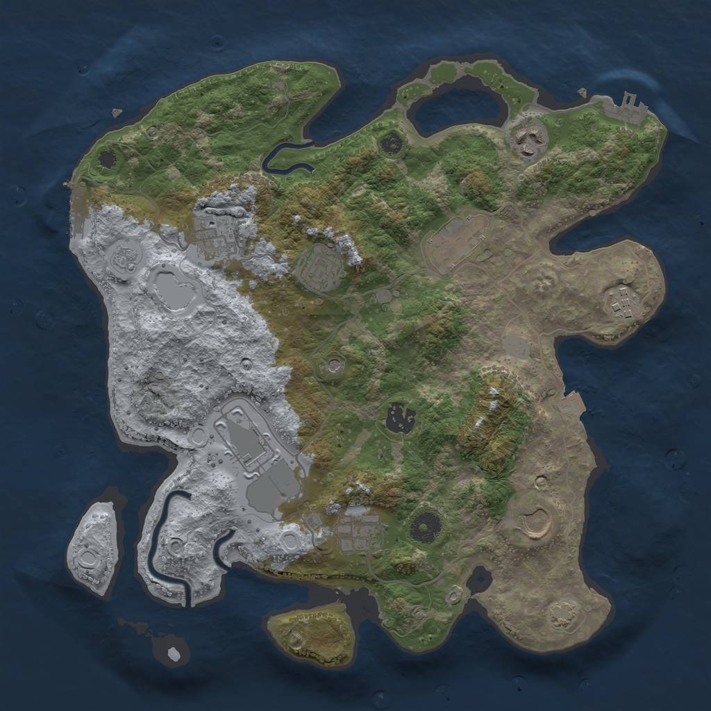 Rust Map: Procedural Map, Size: 3500, Seed: 1768621327, 17 Monuments