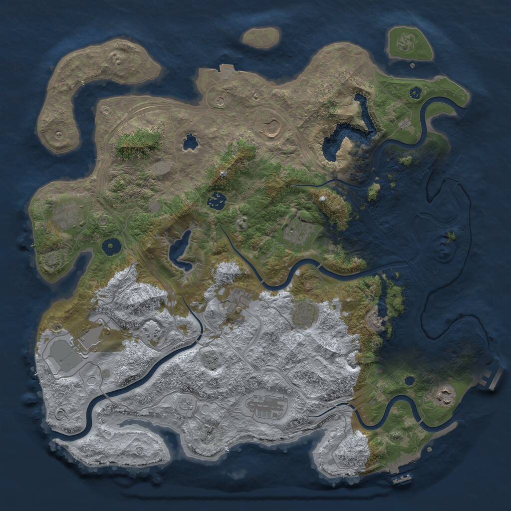Rust Map: Procedural Map, Size: 4250, Seed: 625143089, 16 Monuments