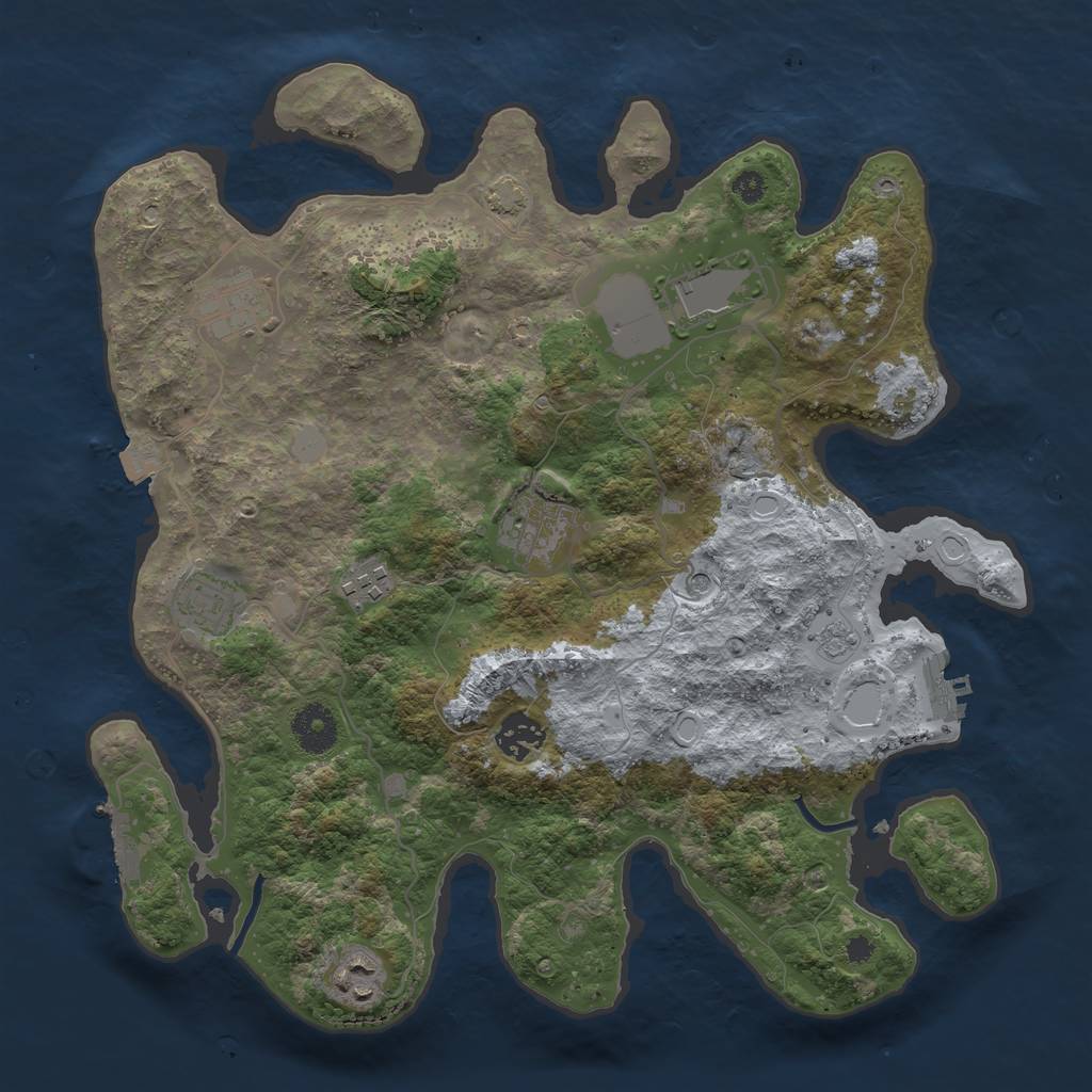 Rust Map: Procedural Map, Size: 3500, Seed: 472308976, 15 Monuments