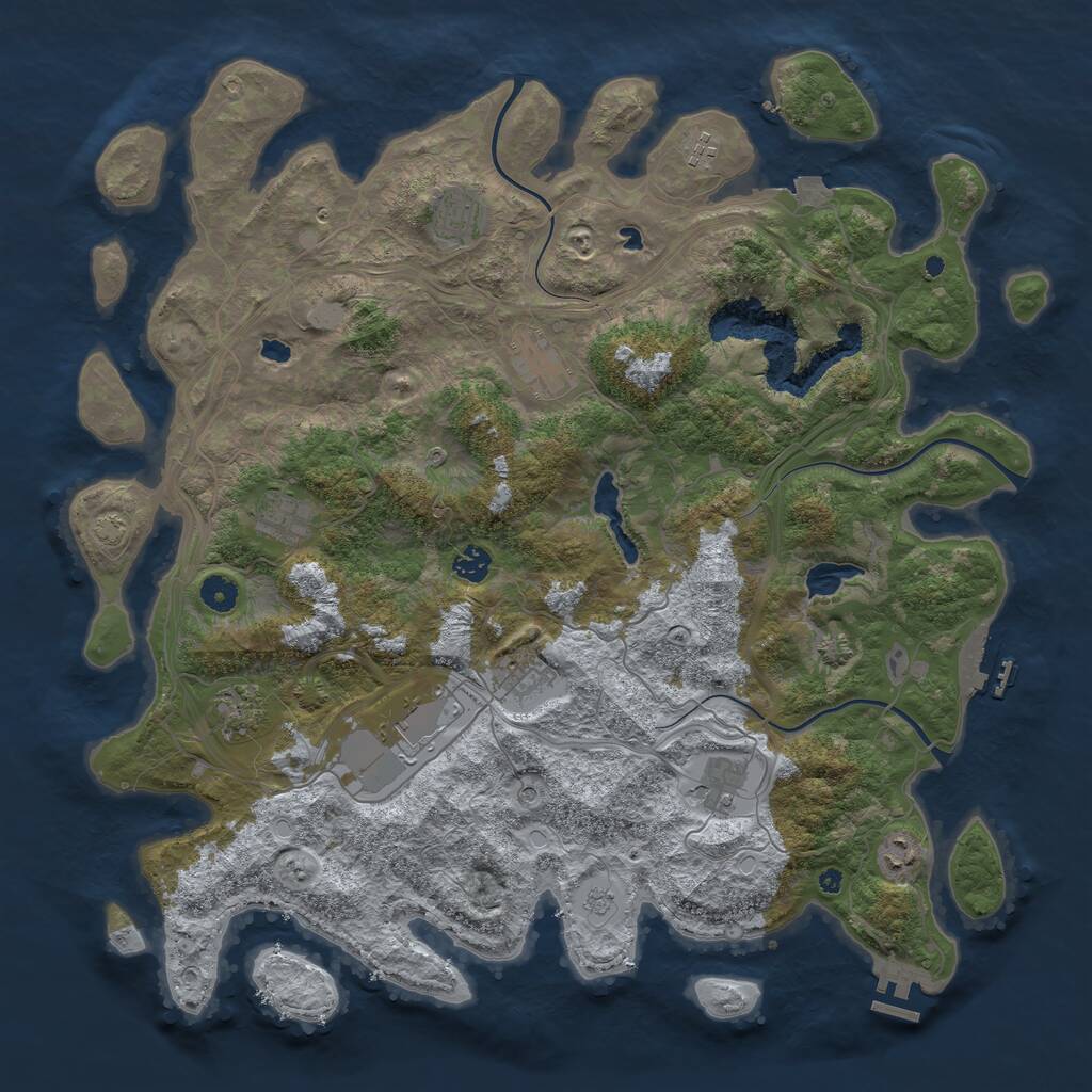Rust Map: Procedural Map, Size: 4500, Seed: 45464566, 16 Monuments