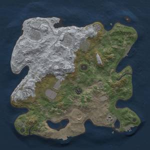 Thumbnail Rust Map: Procedural Map, Size: 3500, Seed: 1333192844, 17 Monuments