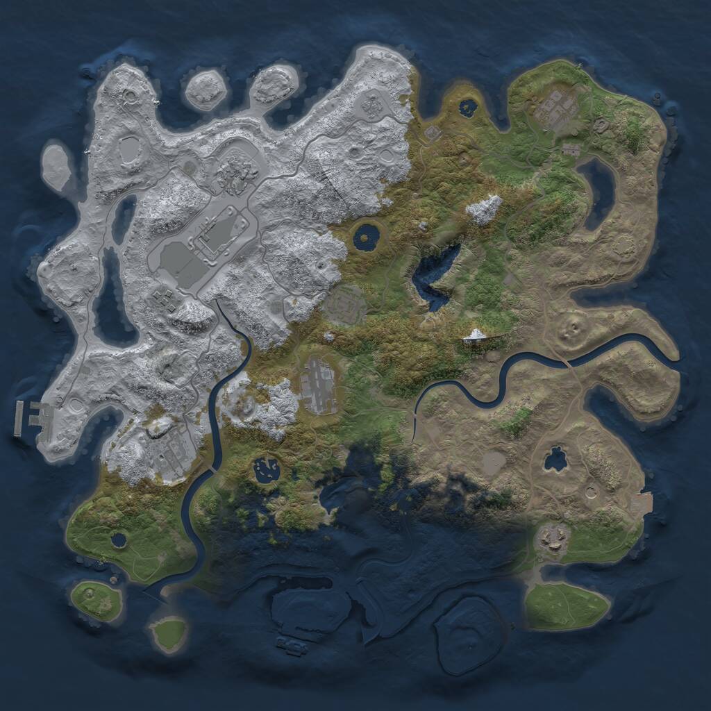 Rust Map: Procedural Map, Size: 4000, Seed: 629861904, 15 Monuments