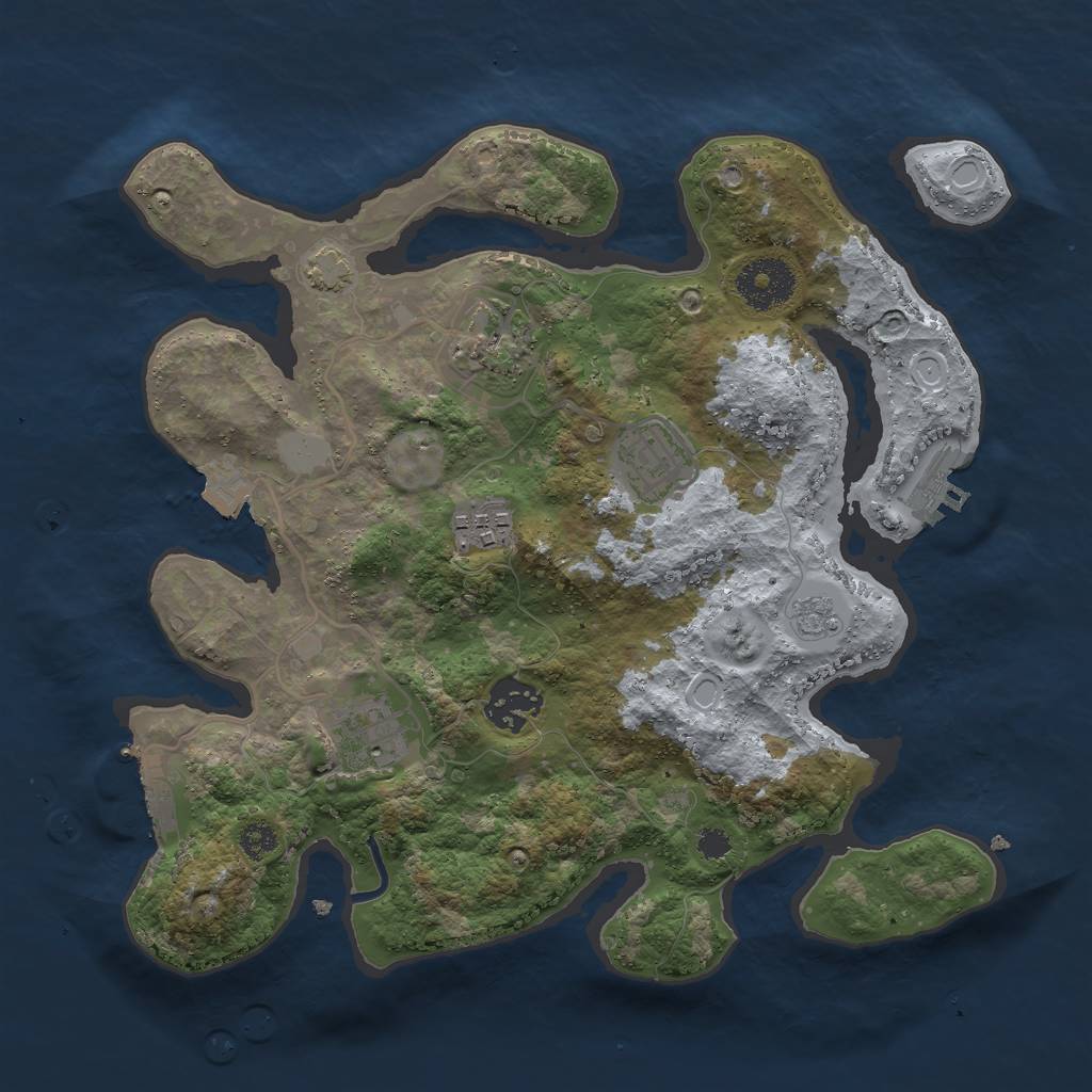 Rust Map: Procedural Map, Size: 3000, Seed: 23812, 12 Monuments