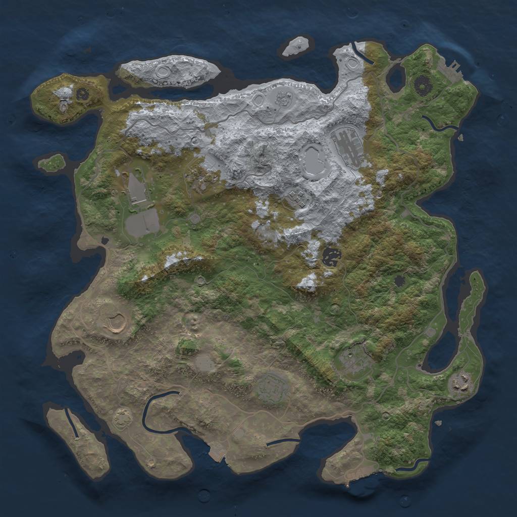 Rust Map: Procedural Map, Size: 4000, Seed: 116563270, 16 Monuments