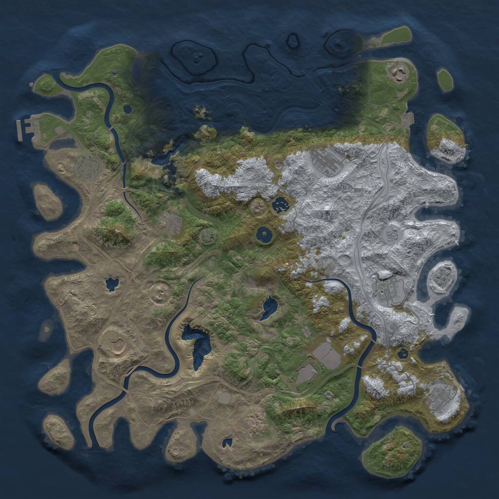 Rust Map: Procedural Map, Size: 4700, Seed: 2104122518, 16 Monuments