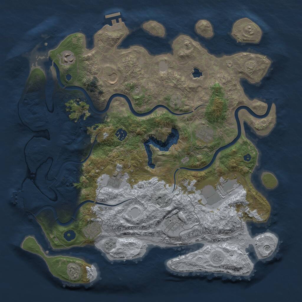 Rust Map: Procedural Map, Size: 4000, Seed: 526888659, 15 Monuments
