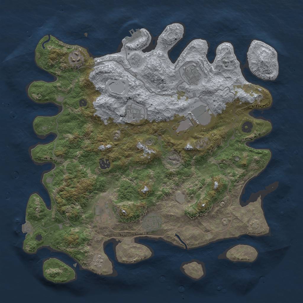 Rust Map: Procedural Map, Size: 4000, Seed: 52538027, 15 Monuments