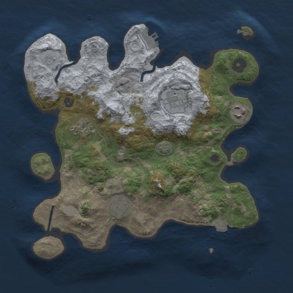 Rust Map: Procedural Map, Size: 3000, Seed: 1297788947, 11 Monuments