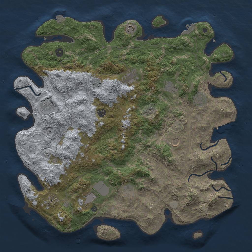 Rust Map: Procedural Map, Size: 4350, Seed: 100816564, 19 Monuments