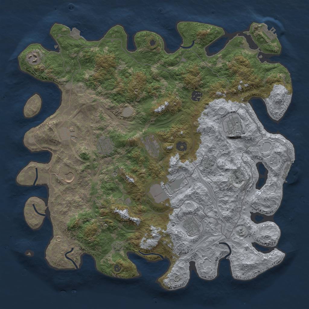 Rust Map: Procedural Map, Size: 4250, Seed: 19189700, 18 Monuments