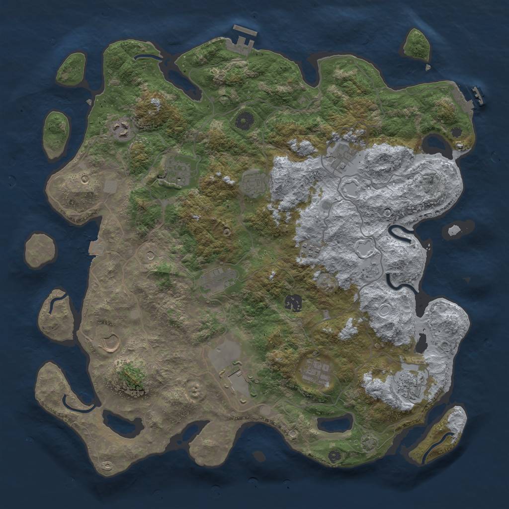 Rust Map: Procedural Map, Size: 4200, Seed: 42069420, 19 Monuments