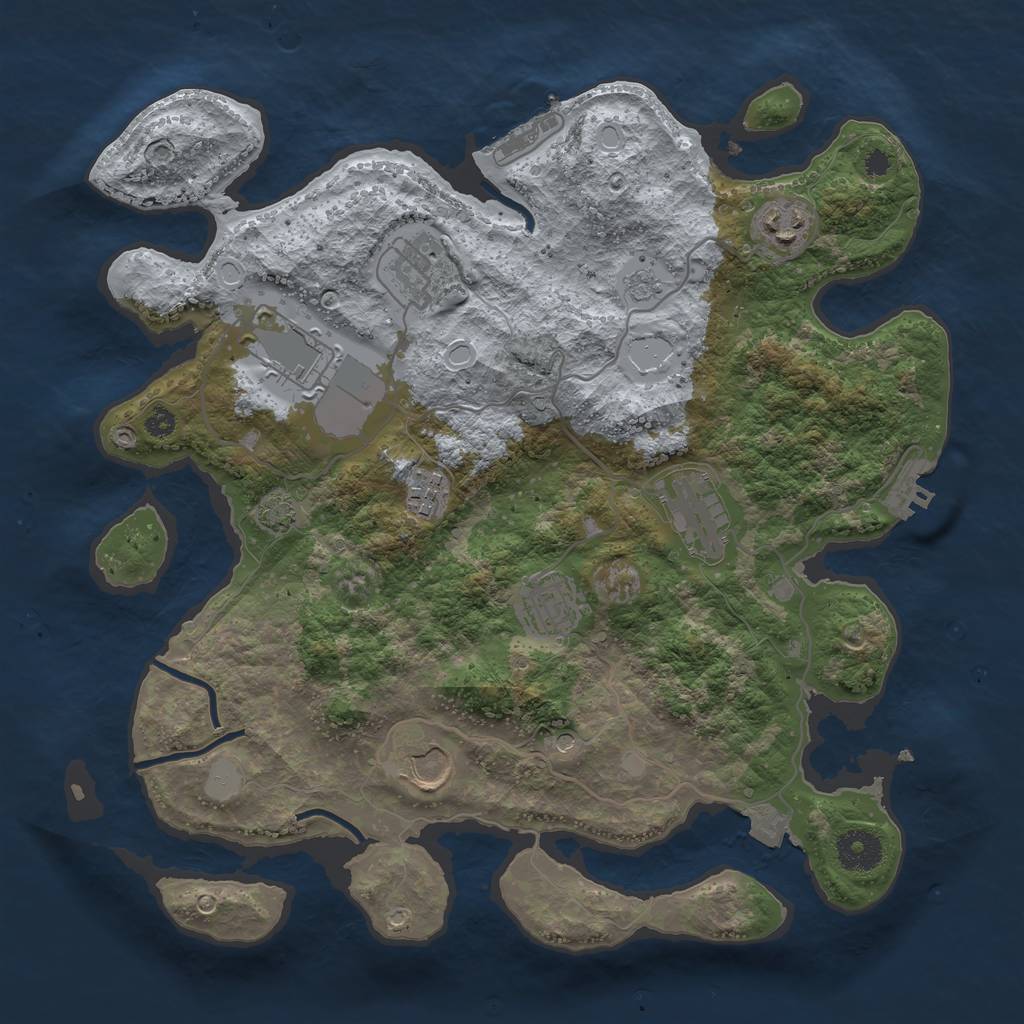 Rust Map: Procedural Map, Size: 3500, Seed: 806912395, 15 Monuments