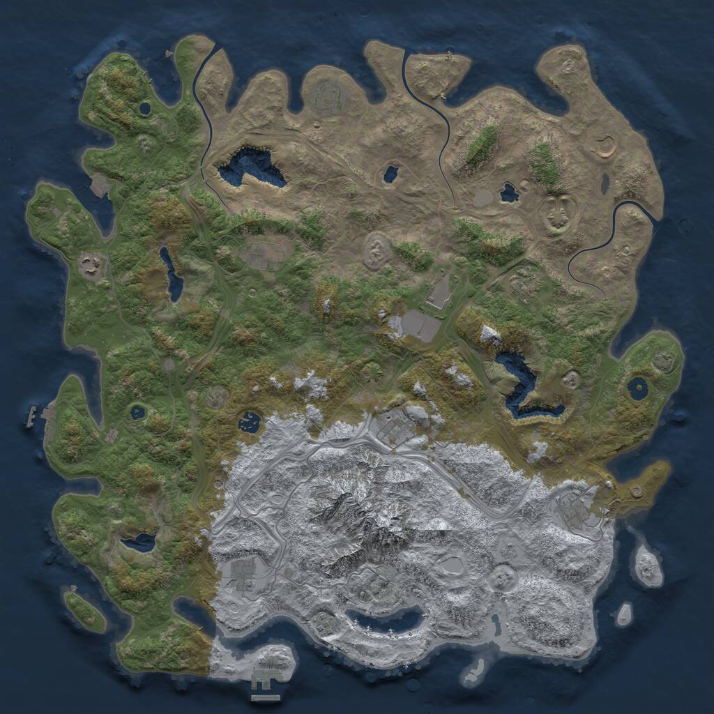 Rust Map: Procedural Map, Size: 5000, Seed: 212177167, 17 Monuments