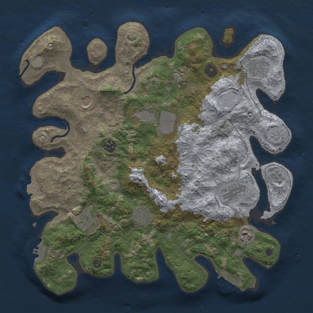 Rust Map: Procedural Map, Size: 3700, Seed: 1920199188, 18 Monuments