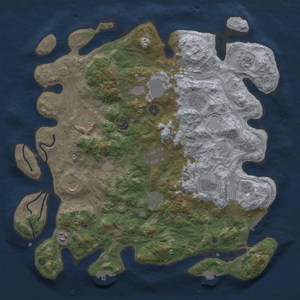 Rust Map: Procedural Map, Size: 4250, Seed: 842804631, 19 Monuments