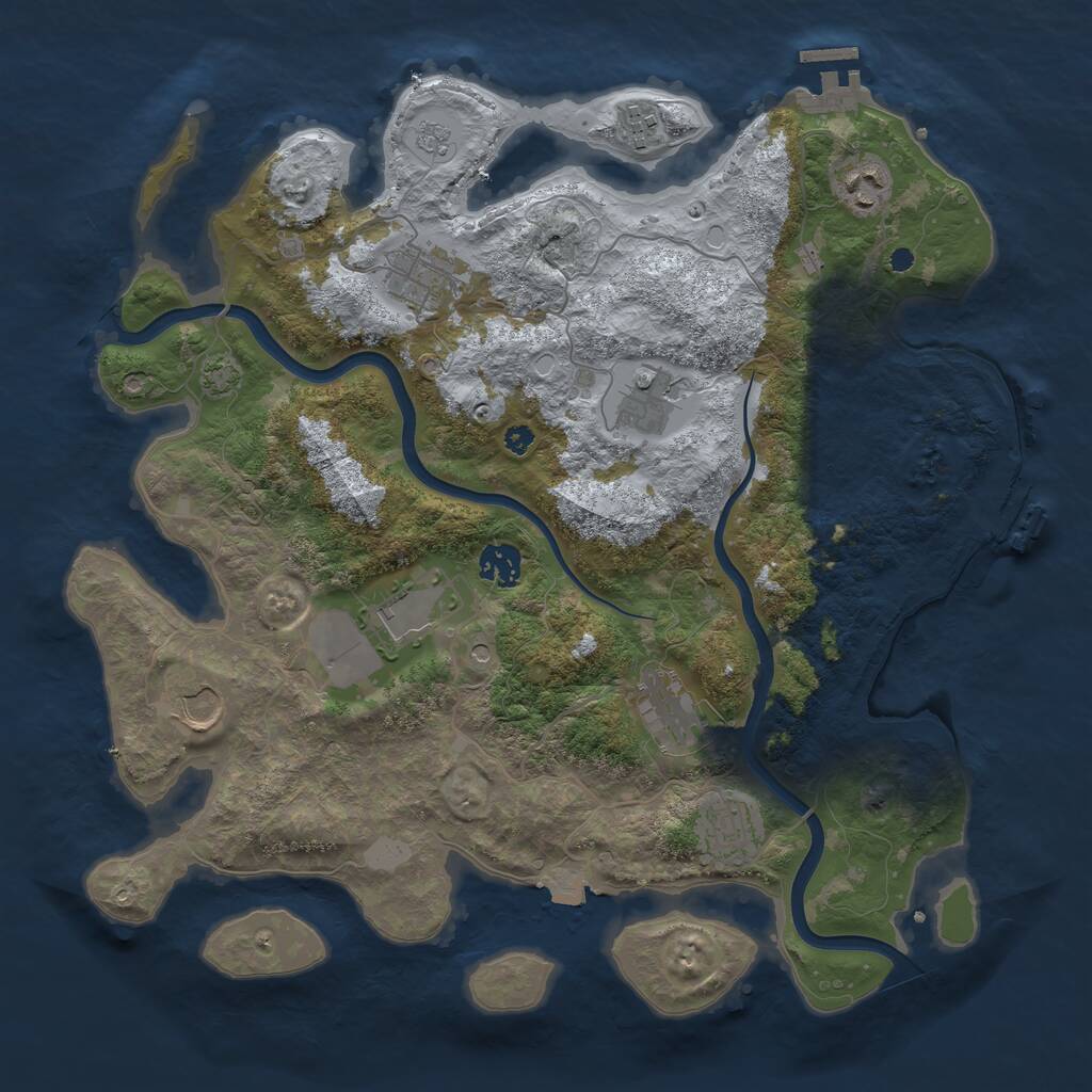 Rust Map: Procedural Map, Size: 3750, Seed: 181224, 15 Monuments