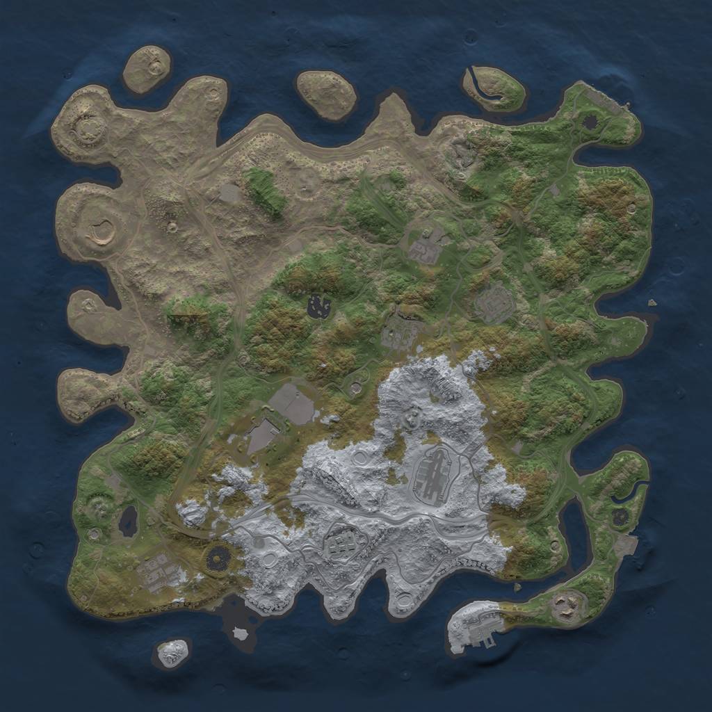 Rust Map: Procedural Map, Size: 4250, Seed: 2141635967, 17 Monuments