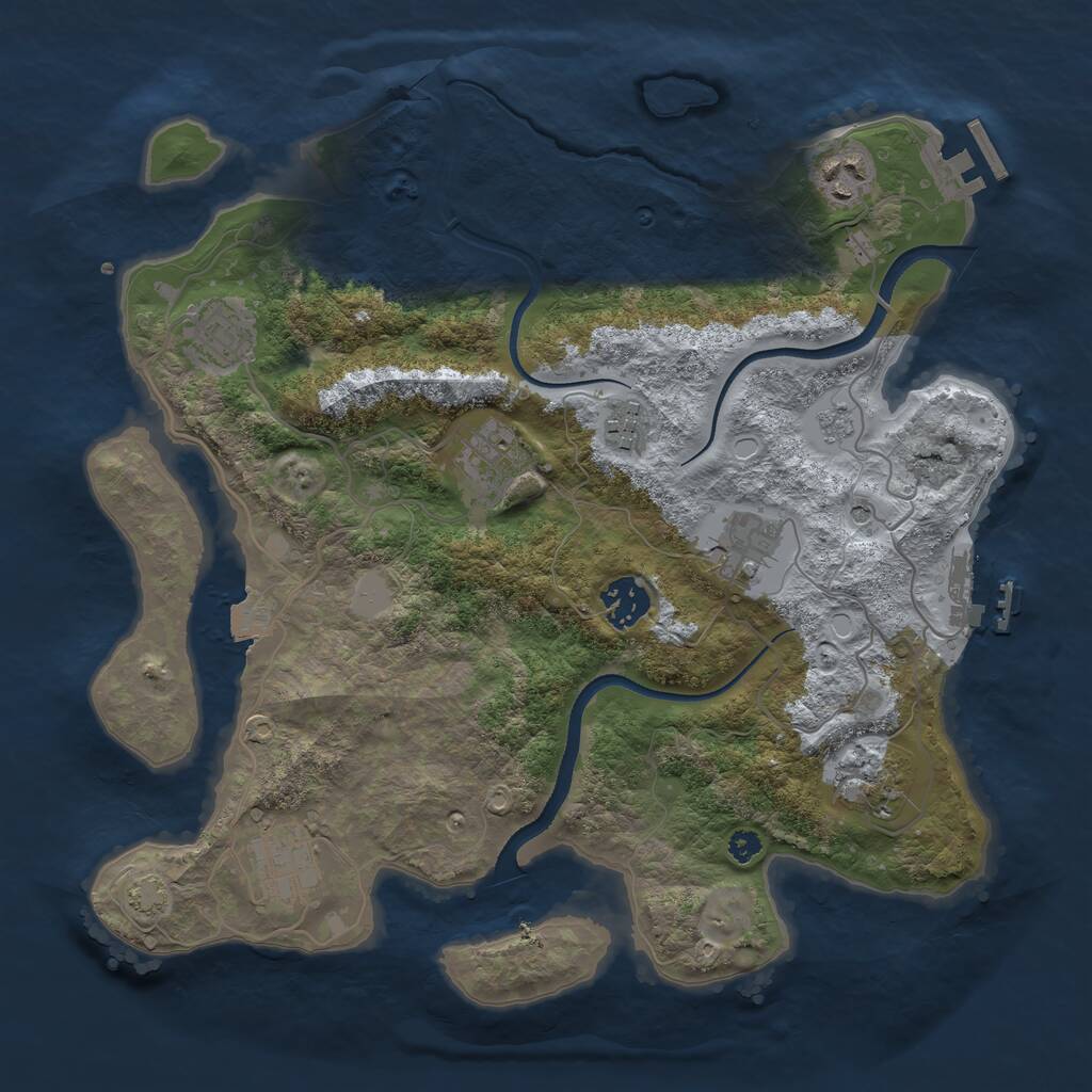Rust Map: Procedural Map, Size: 3400, Seed: 7720665, 14 Monuments
