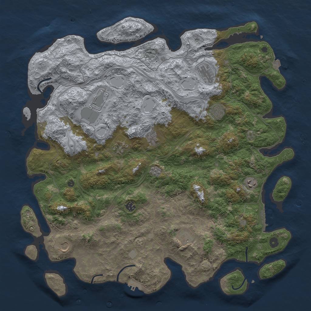 Rust Map: Procedural Map, Size: 4800, Seed: 1252804048, 18 Monuments