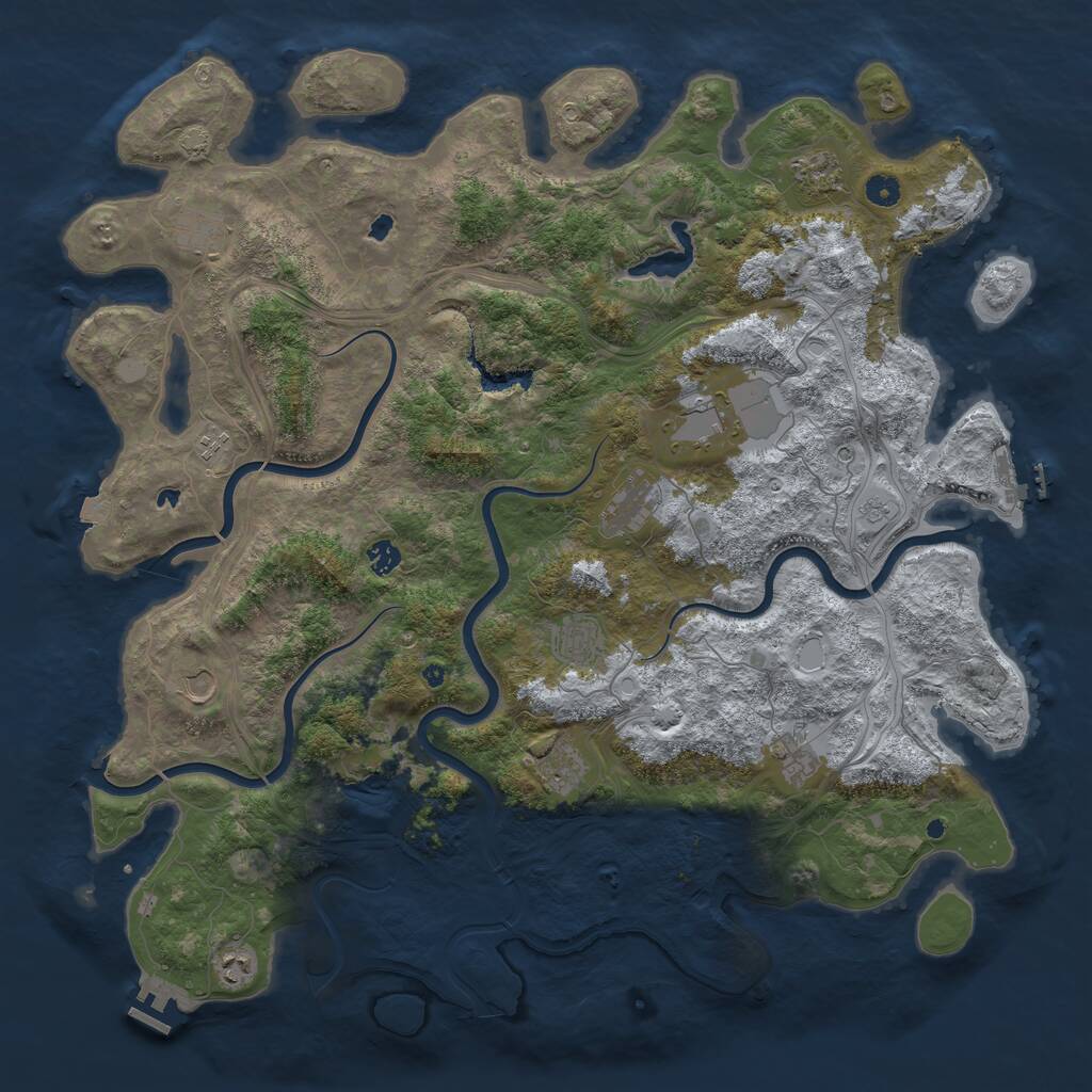 Rust Map: Procedural Map, Size: 4900, Seed: 655656565, 17 Monuments