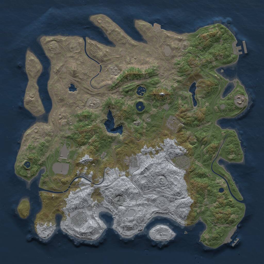 Rust Map: Procedural Map, Size: 4250, Seed: 1408327145, 15 Monuments