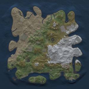Thumbnail Rust Map: Procedural Map, Size: 3700, Seed: 1919679576, 16 Monuments