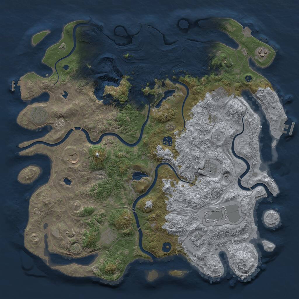 Rust Map: Procedural Map, Size: 4500, Seed: 655140121, 16 Monuments
