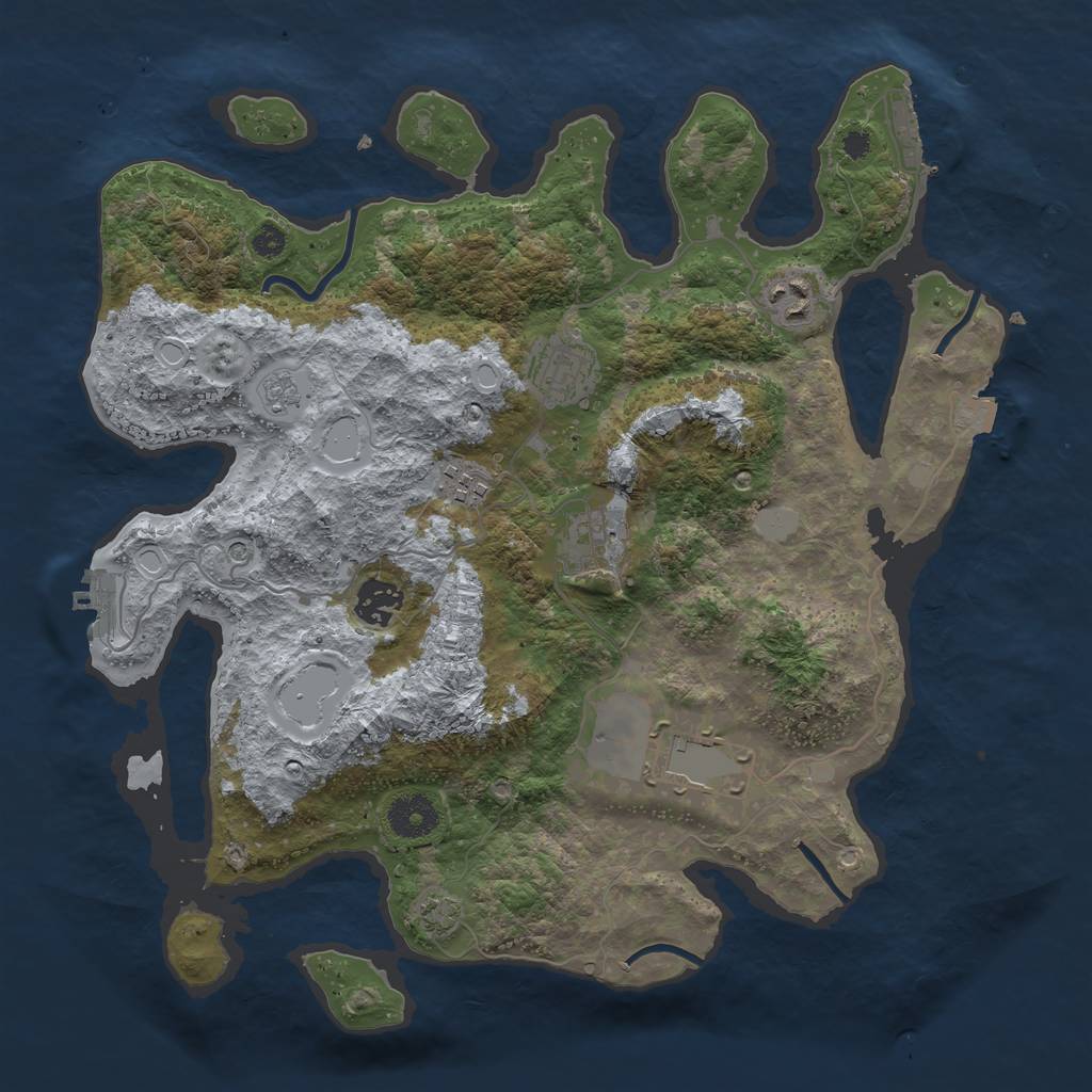 Rust Map: Procedural Map, Size: 3500, Seed: 938731098, 14 Monuments