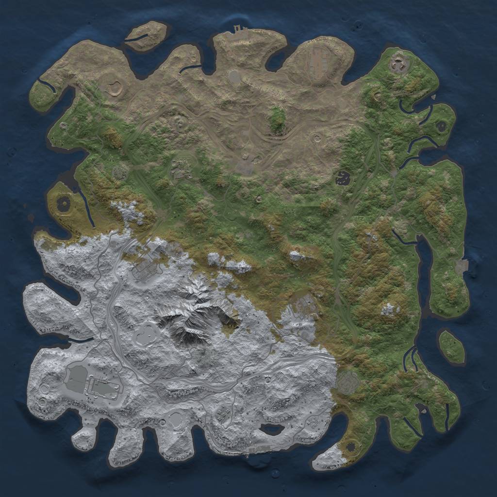 Rust Map: Procedural Map, Size: 5000, Seed: 21123, 19 Monuments