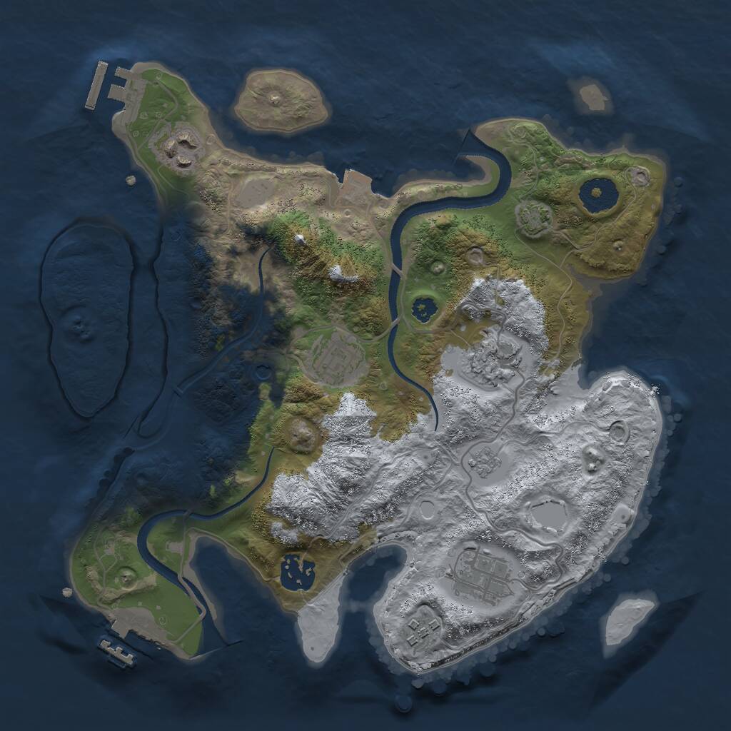 Rust Map: Procedural Map, Size: 3000, Seed: 2020685554, 12 Monuments