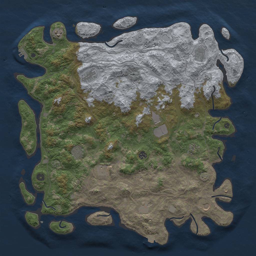 Rust Map: Procedural Map, Size: 4800, Seed: 1114652097, 18 Monuments