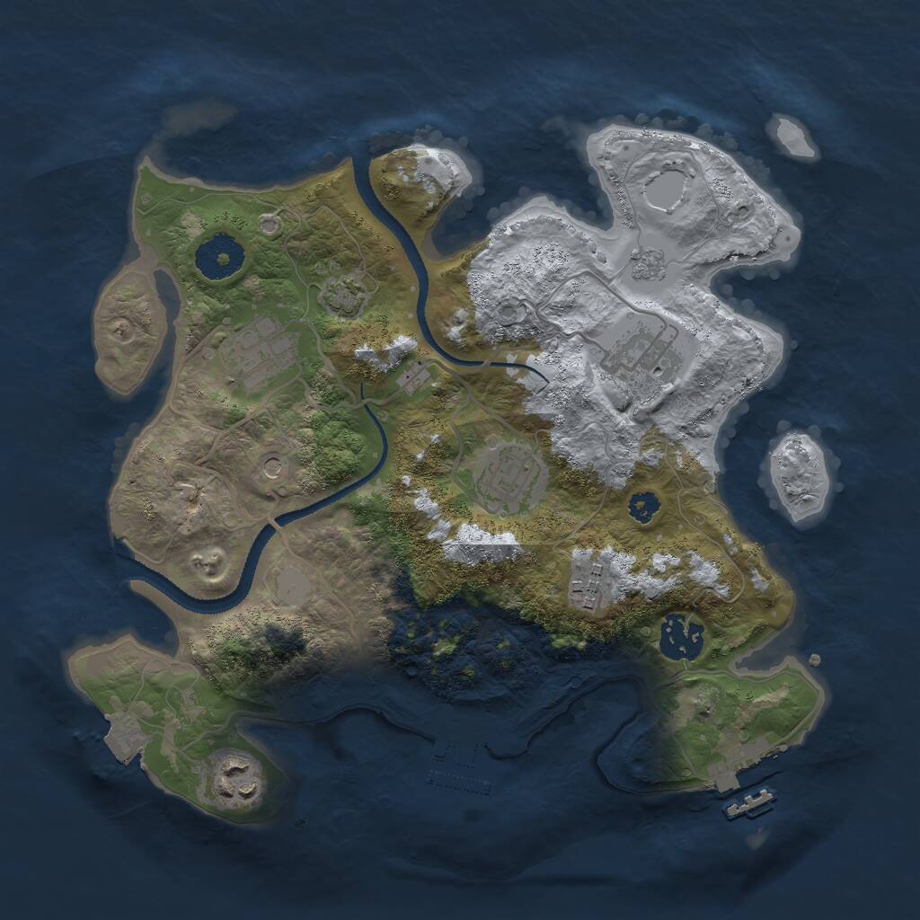 Rust Map: Procedural Map, Size: 3000, Seed: 22916, 12 Monuments