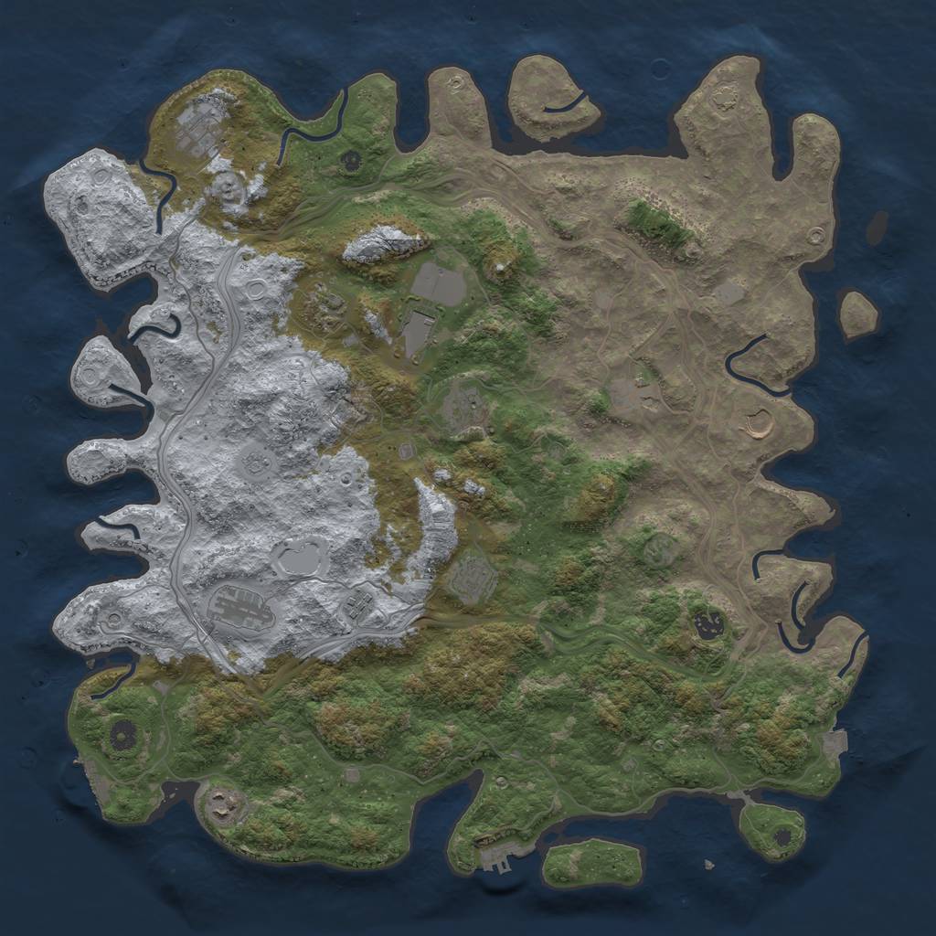 Rust Map: Procedural Map, Size: 4750, Seed: 123456, 19 Monuments