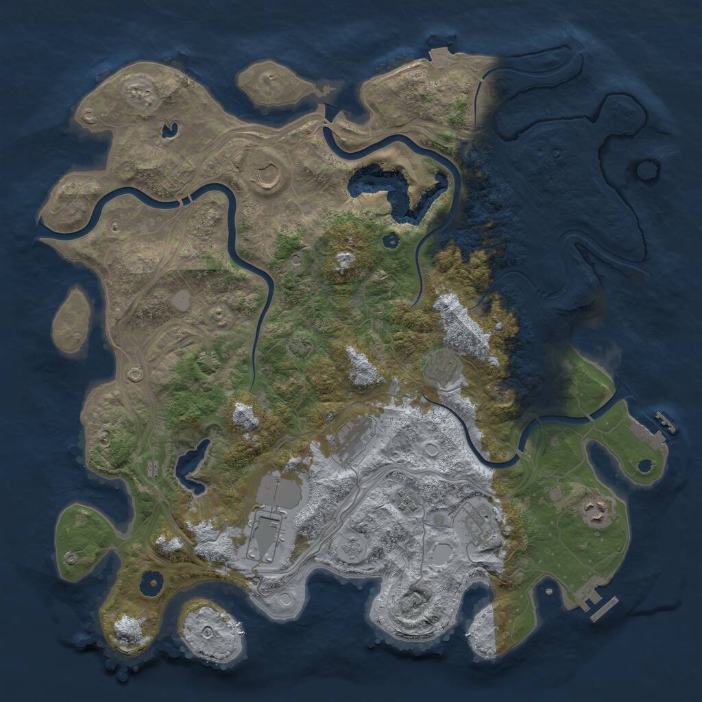 Rust Map: Procedural Map, Size: 4250, Seed: 160829525, 13 Monuments