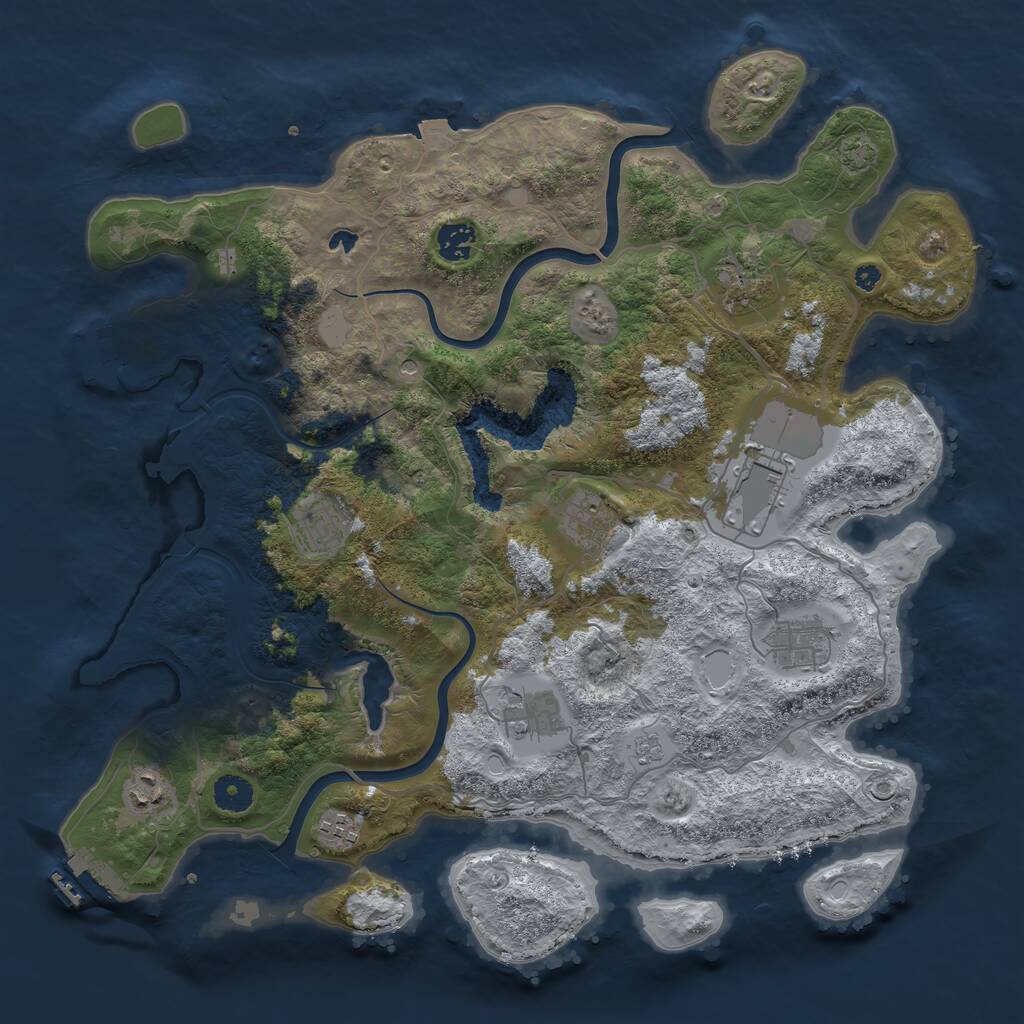 Rust Map: Procedural Map, Size: 4000, Seed: 591655743, 15 Monuments