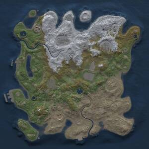 Thumbnail Rust Map: Procedural Map, Size: 3750, Seed: 8954215, 15 Monuments