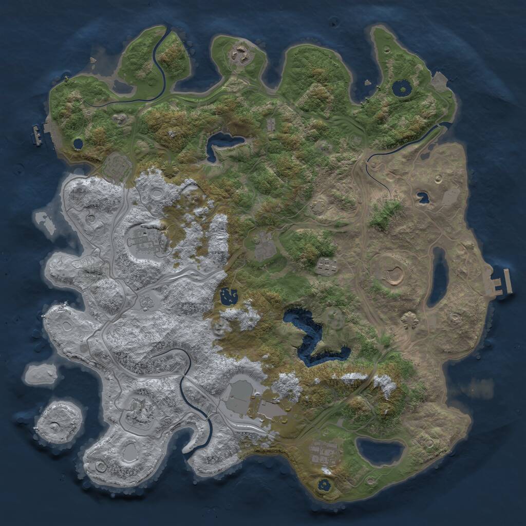 Rust Map: Procedural Map, Size: 4255, Seed: 133744, 16 Monuments