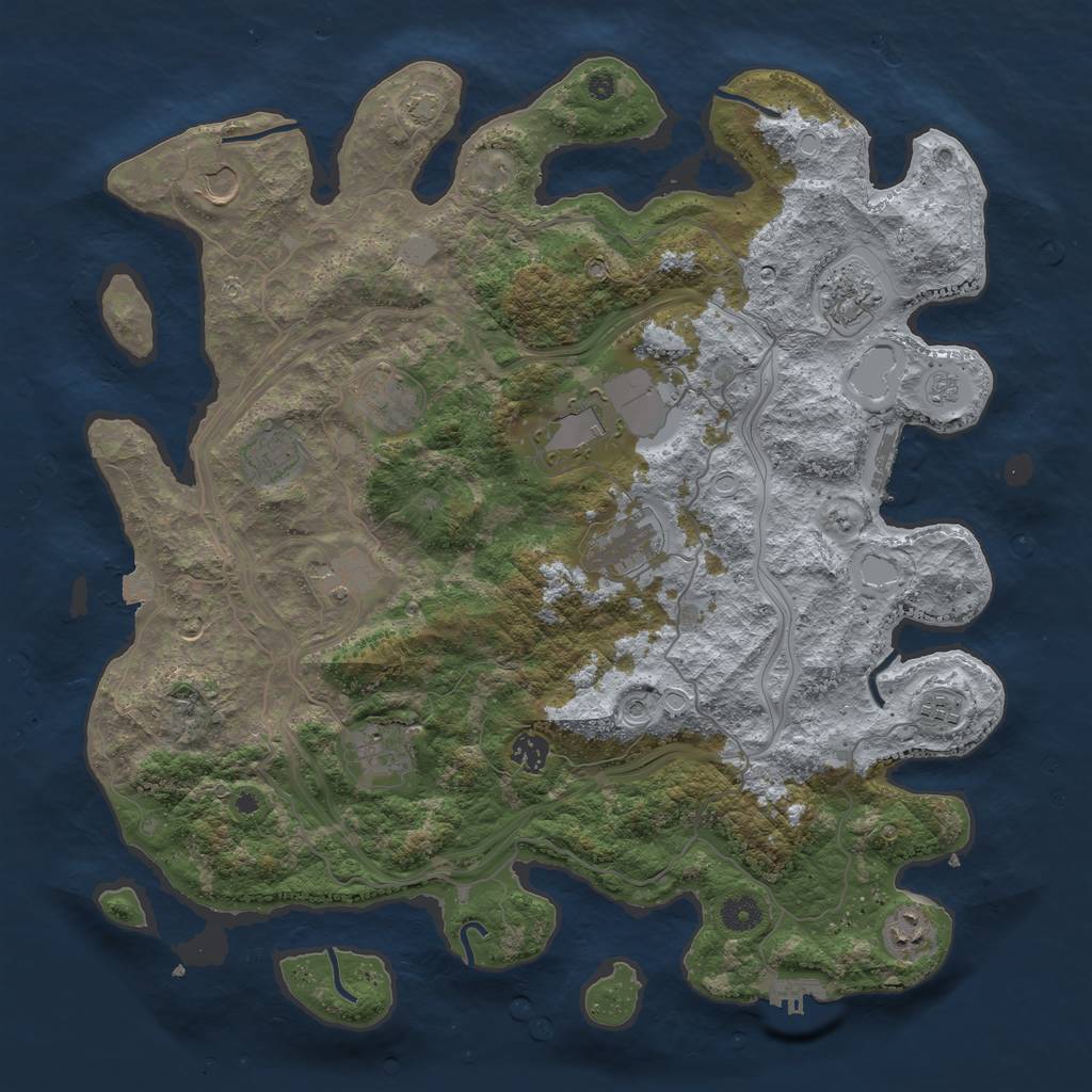 Rust Map: Procedural Map, Size: 4250, Seed: 660674333, 19 Monuments