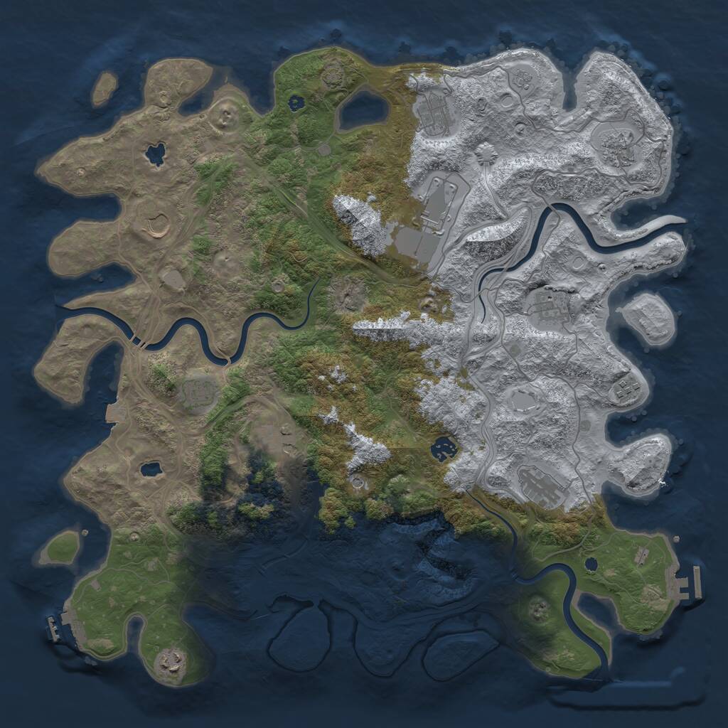 Rust Map: Procedural Map, Size: 4500, Seed: 1146231, 17 Monuments