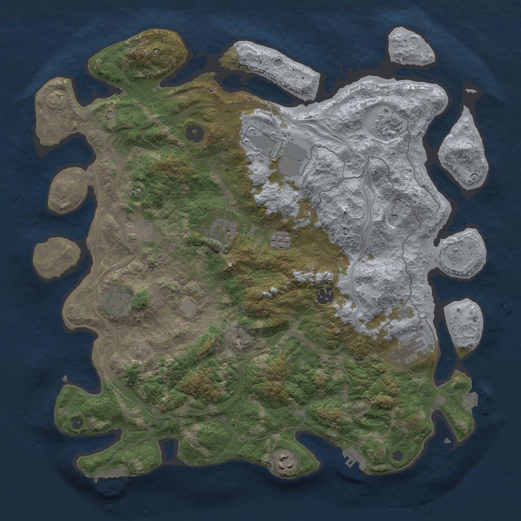 Rust Map: Procedural Map, Size: 4250, Seed: 67384727, 17 Monuments