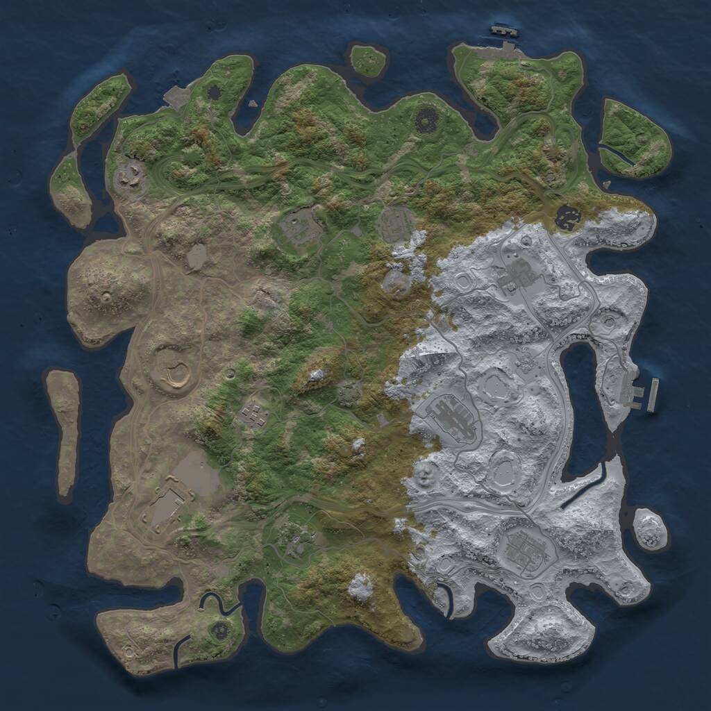 Rust Map: Procedural Map, Size: 4250, Seed: 2046843351, 17 Monuments