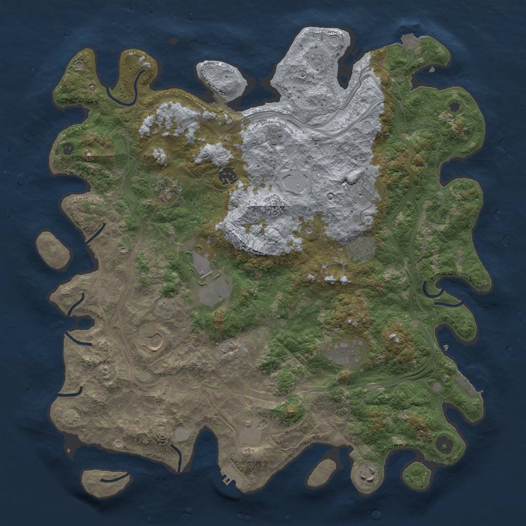 Rust Map: Procedural Map, Size: 4500, Seed: 603706126, 18 Monuments