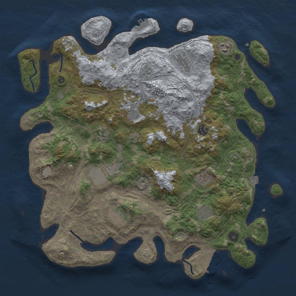 Rust Map: Procedural Map, Size: 4250, Seed: 294972662, 18 Monuments