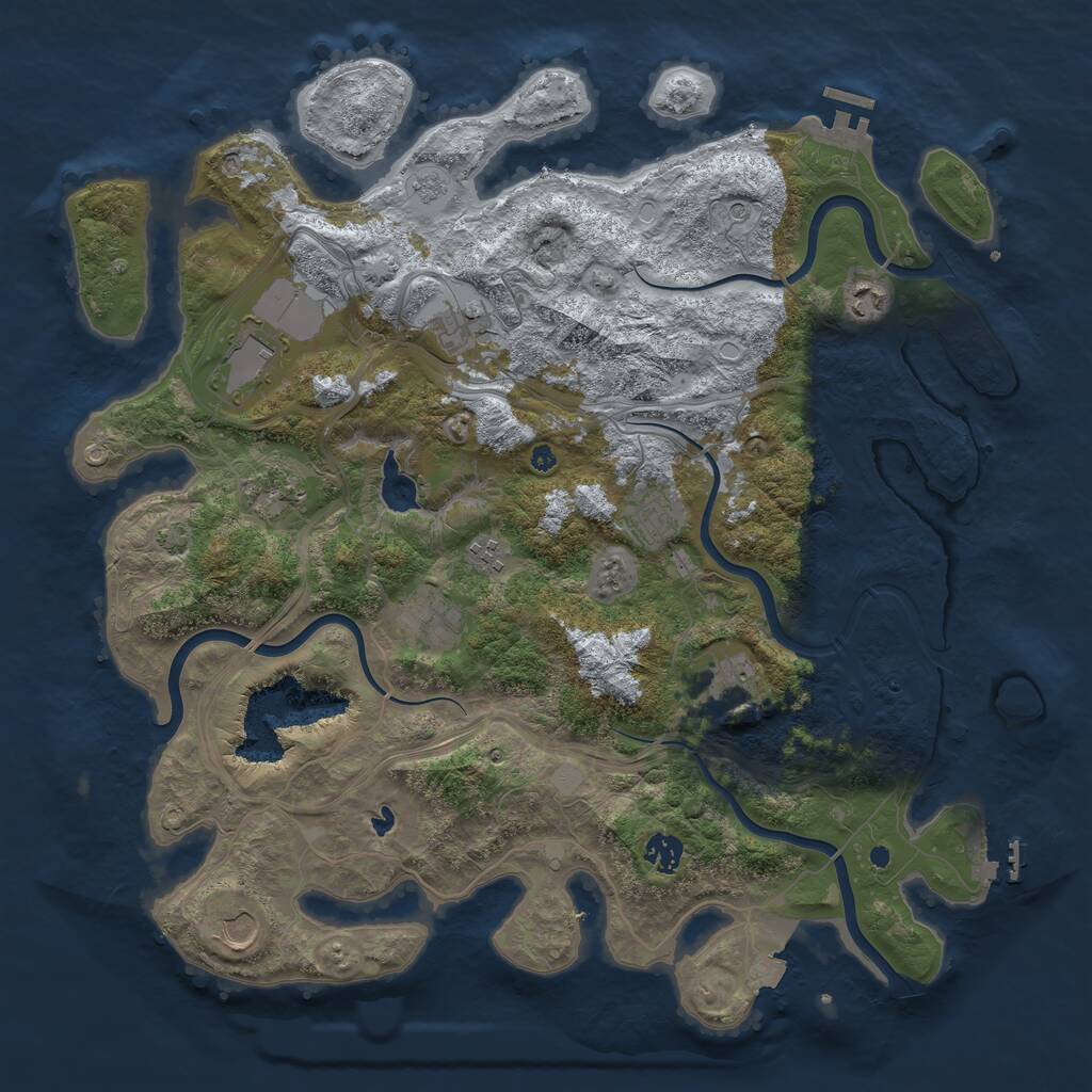 Rust Map: Procedural Map, Size: 4250, Seed: 294972662, 16 Monuments