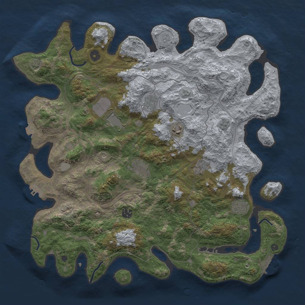 Rust Map: Procedural Map, Size: 4250, Seed: 156066843, 16 Monuments