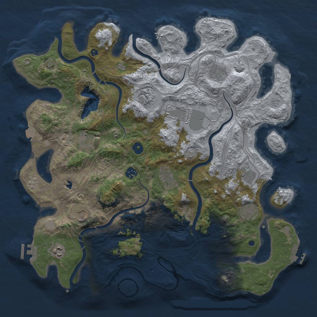 Rust Map: Procedural Map, Size: 4250, Seed: 156066843, 17 Monuments